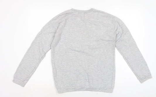 Zara Womens Grey Cotton Pullover Sweatshirt Size S