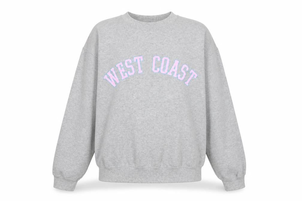 West Coast Womens Grey Cotton Pullover Sweatshirt Size S