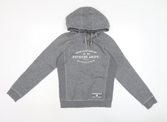 DOMYOS Mens Grey Cotton Pullover Hoodie Size S
