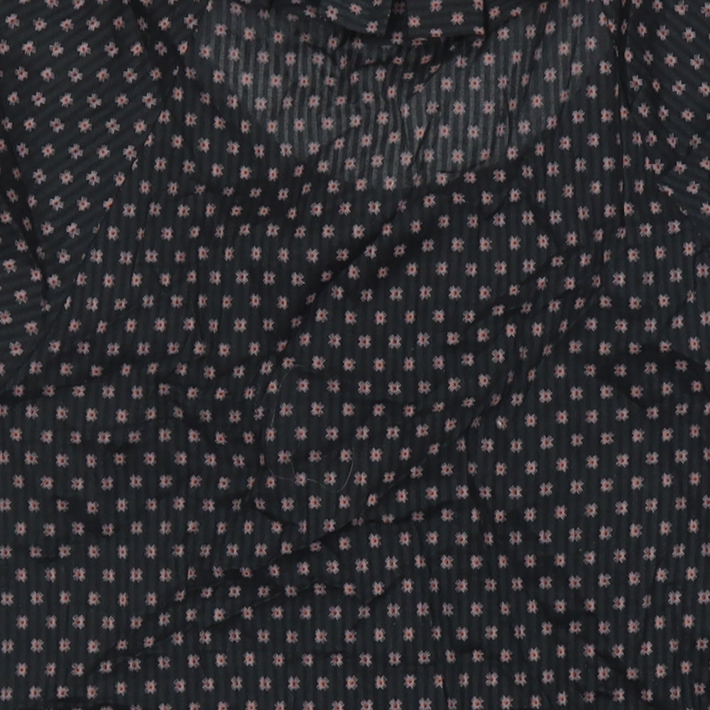 French Connection Womens Black 100% Cotton Tunic Blouse Size 8 Round Neck