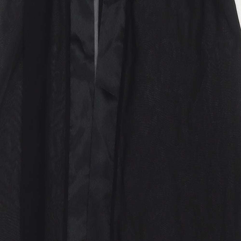 Boohoo Womens Black Polyester Wrap Skirt Size S Tie - Skirt Cover