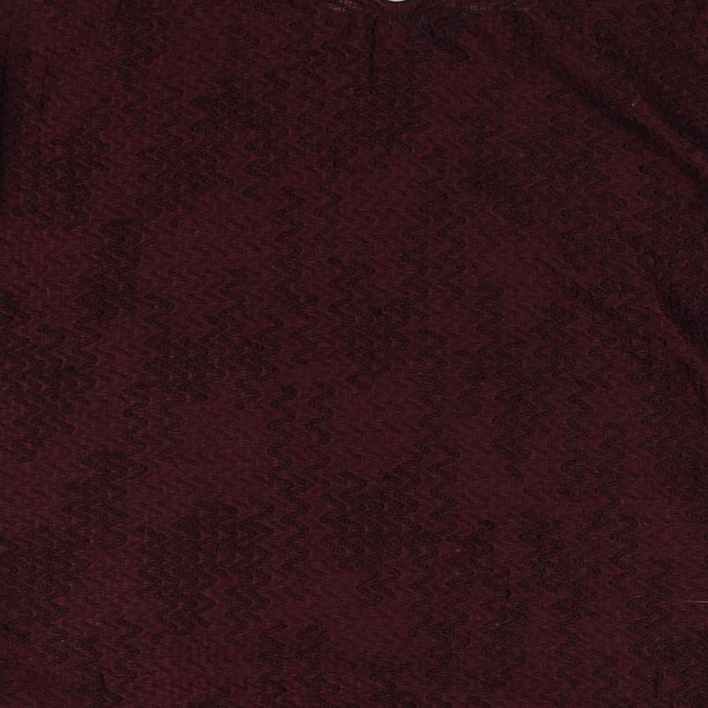 Marks and Spencer Womens Red Round Neck Polyester Pullover Jumper Size 18