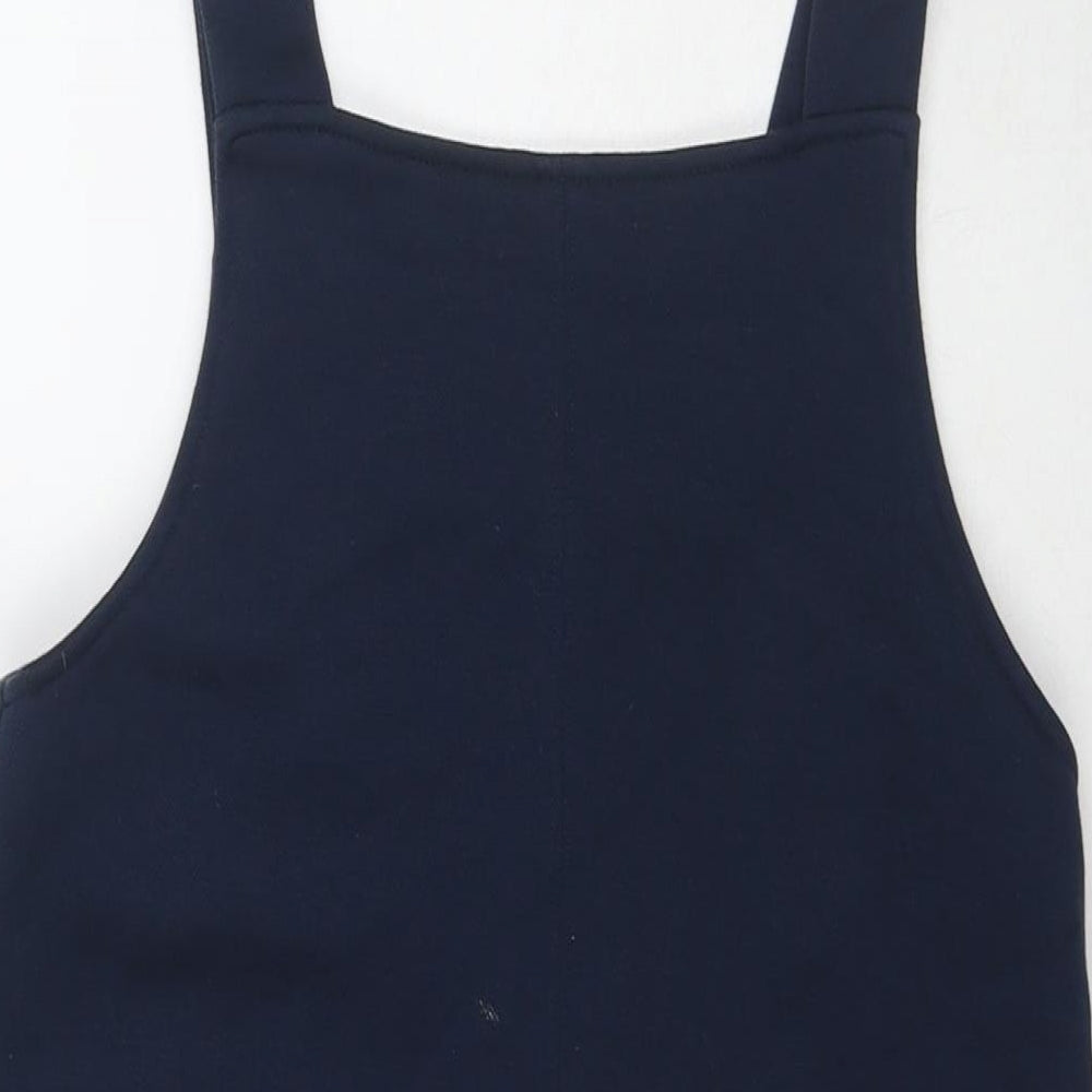 VERO MODA Womens Blue Polyester Tank Dress Size 8 Square Neck Zip