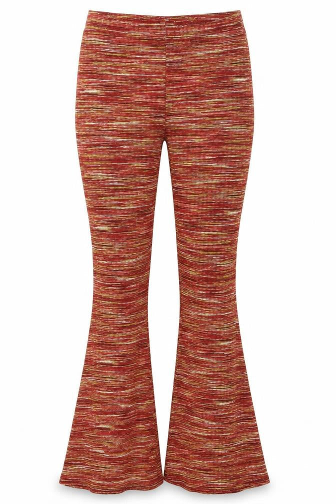 Pink Vanilla Womens Brown Striped Polyester Trousers Size S L34 in Regular