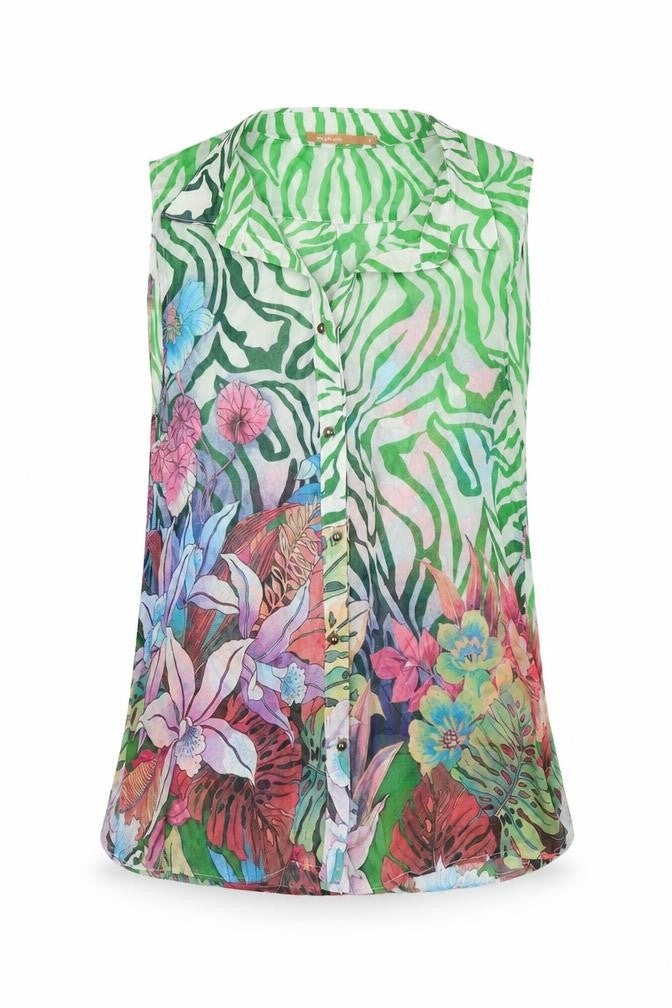My Muse Womens Multicoloured Floral Polyester Basic Button-Up Size S Collared