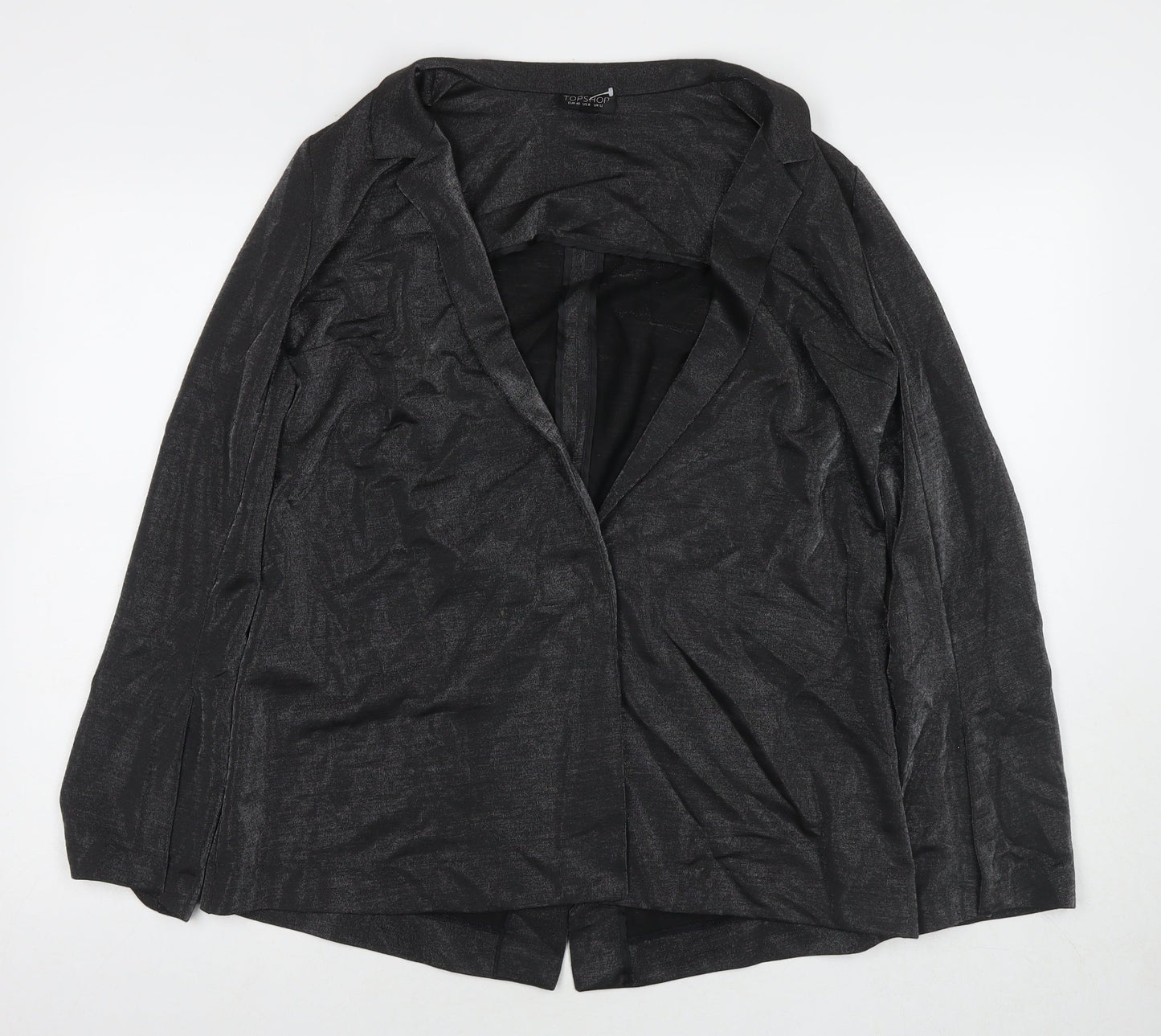 Topshop Womens Grey Jacket Blazer Size 12 Snap