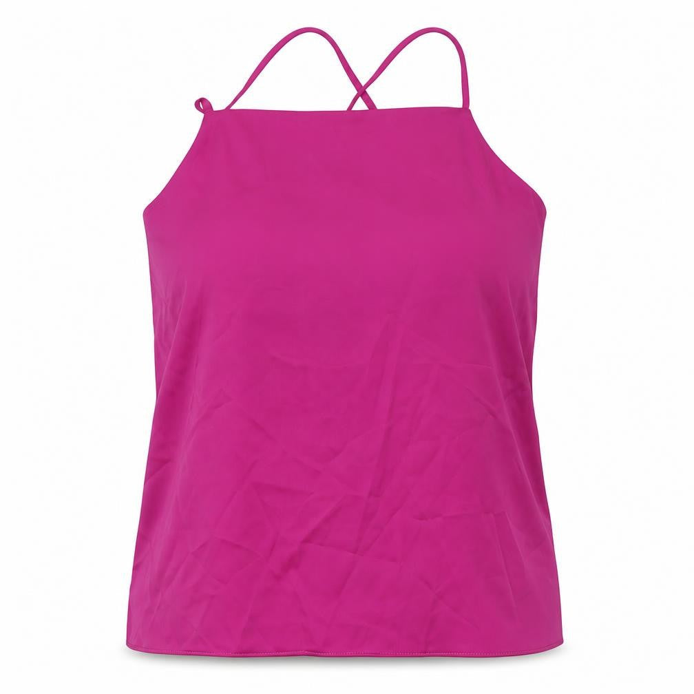 Marks and Spencer Womens Pink Polyester Basic Tank Size 8 Round Neck