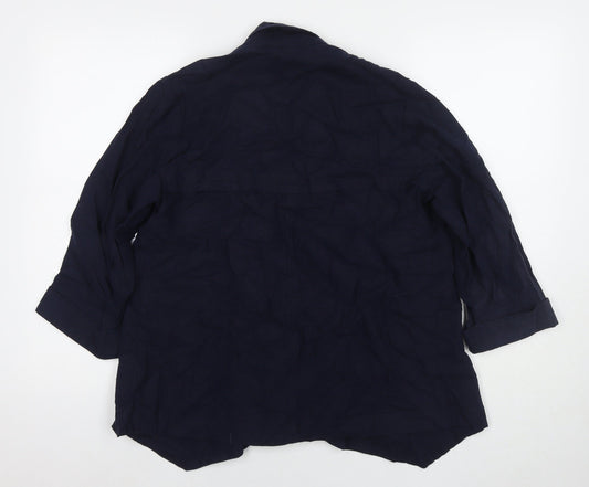 Arcadia Womens Blue Jacket Blazer Size 14