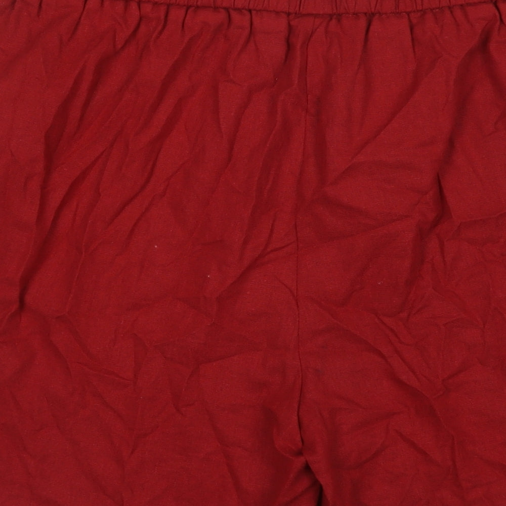 Mumianxiu Womens Red Viscose Basic Shorts Size 2XL L5 in Regular Pull On