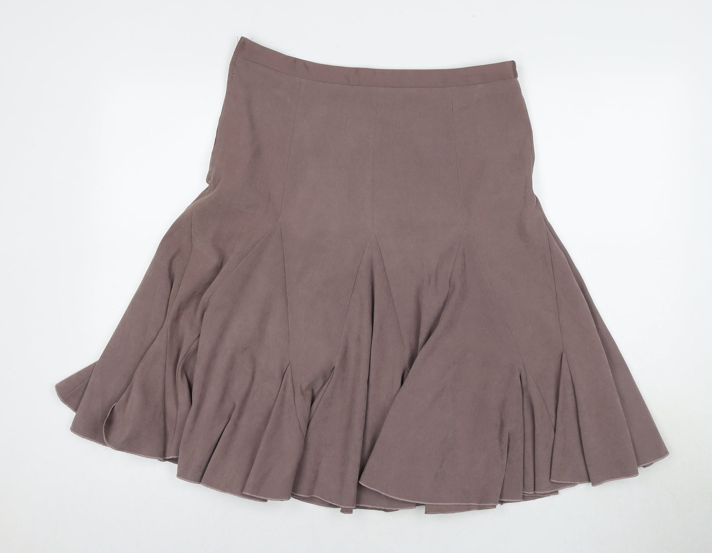 AMARANTO Womens Beige Polyester Trumpet Skirt Size 10 Zip