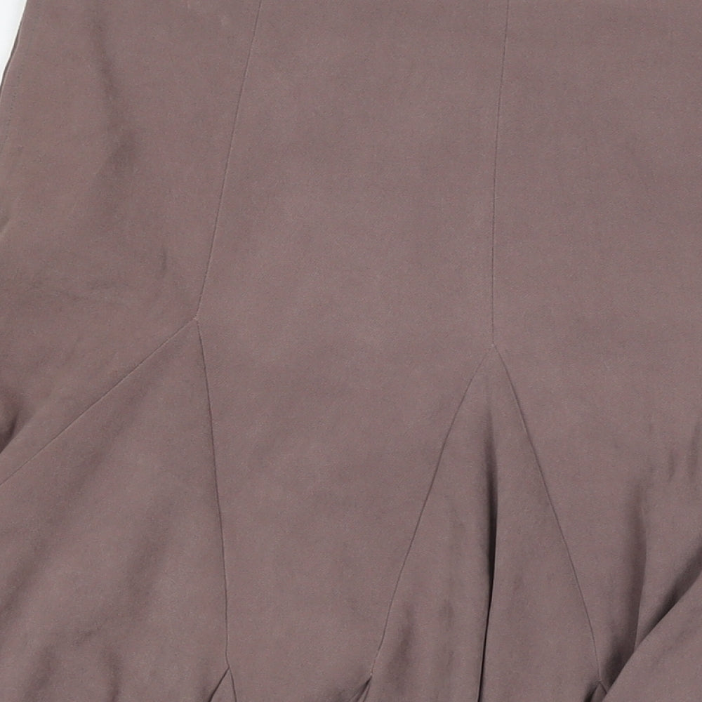 AMARANTO Womens Beige Polyester Trumpet Skirt Size 10 Zip