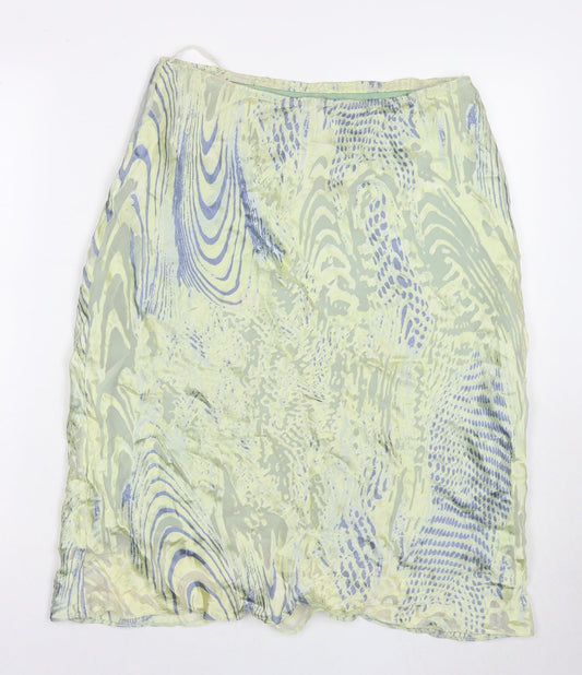 Tia Womens Multicoloured Geometric Polyester A-Line Skirt Size 12 Zip