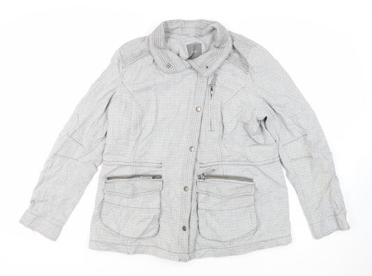 NEXT Womens Grey Geometric Jacket Size 18 Zip