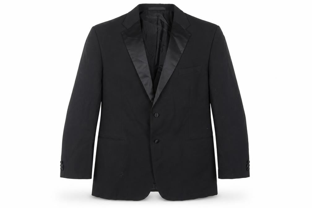 Marks and Spencer Mens Black Polyester Tuxedo Suit Jacket Size 46 Regular