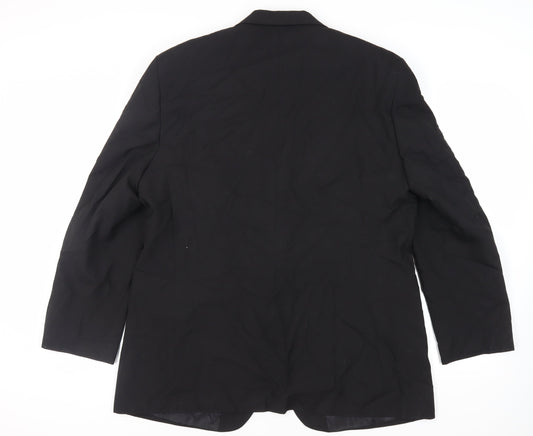 Marks and Spencer Mens Black Polyester Tuxedo Suit Jacket Size 46 Regular