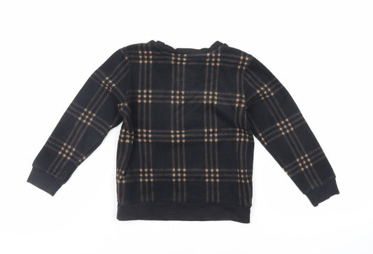 NEXT Boys Black Plaid Polyester Pullover Sweatshirt Size 4 Years Pullover