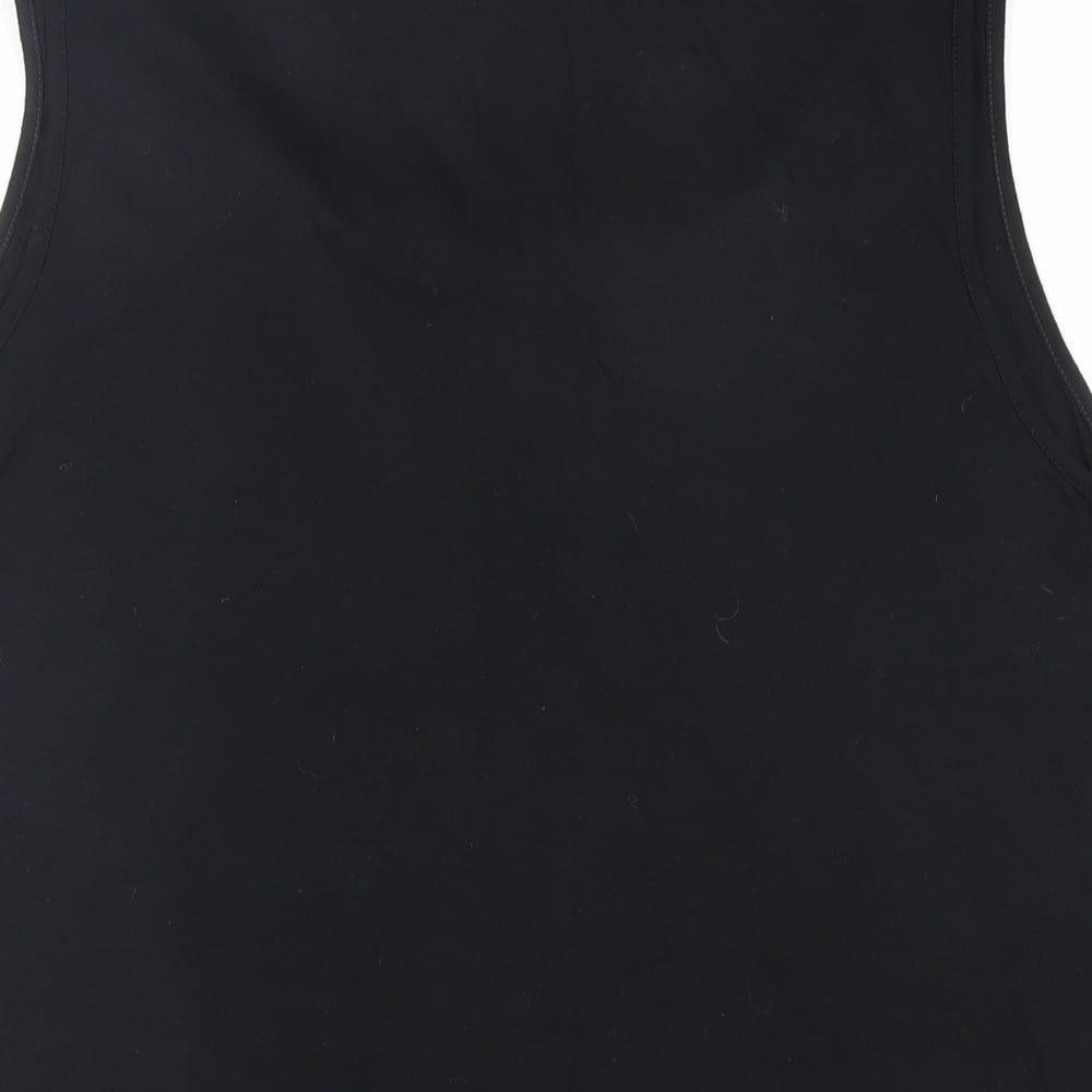 Marks and Spencer Womens Black Viscose Basic Tank Size 18 Scoop Neck