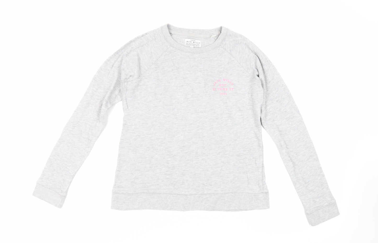 Jack Wills Womens Grey Cotton Pullover Sweatshirt Size 10 Pullover - Logo