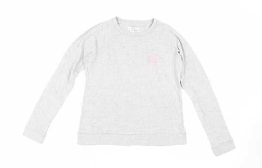 Jack Wills Womens Grey Cotton Pullover Sweatshirt Size 10 Pullover - Logo