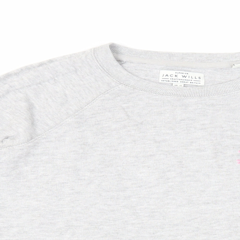 Jack Wills Womens Grey Cotton Pullover Sweatshirt Size 10 Pullover - Logo