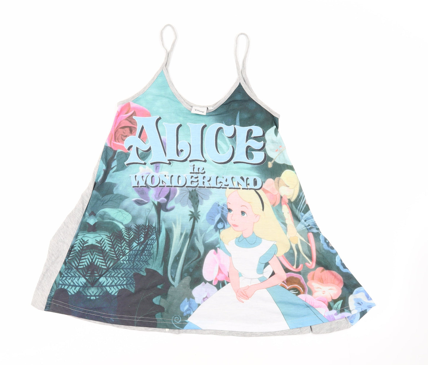 Disney Womens Grey Polyester Camisole Tank Size 6 Scoop Neck - Alice in Wonderland
