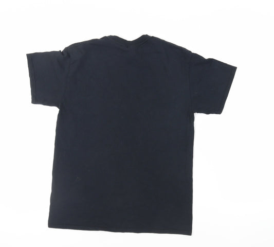 Wear With Love Womens Black Cotton Basic T-Shirt Size M Crew Neck - Love Heart