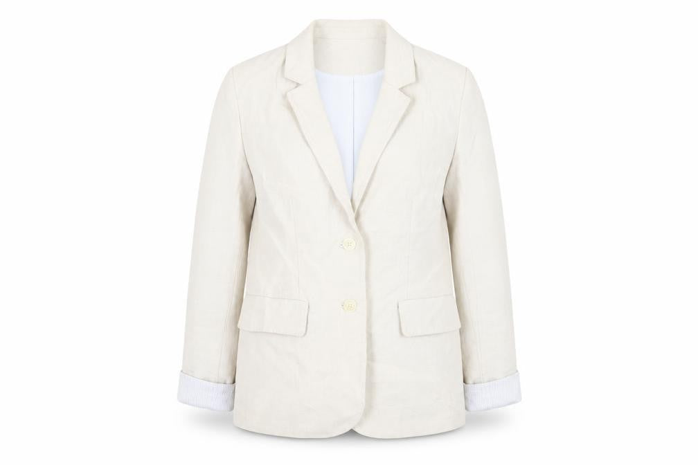 Crew Clothing Beige Jacket Blazer Size 12 Button