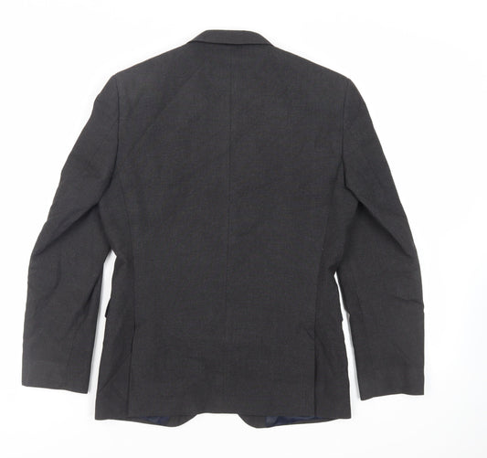 NEXT Mens Grey Polyester Jacket Suit Jacket Size 36 Regular