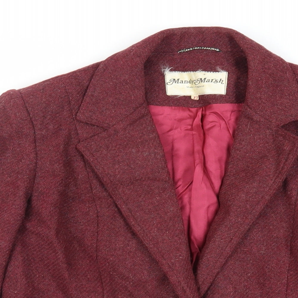 Mandy Marsh Womens Red Jacket Blazer Size 12 Button - Vintage