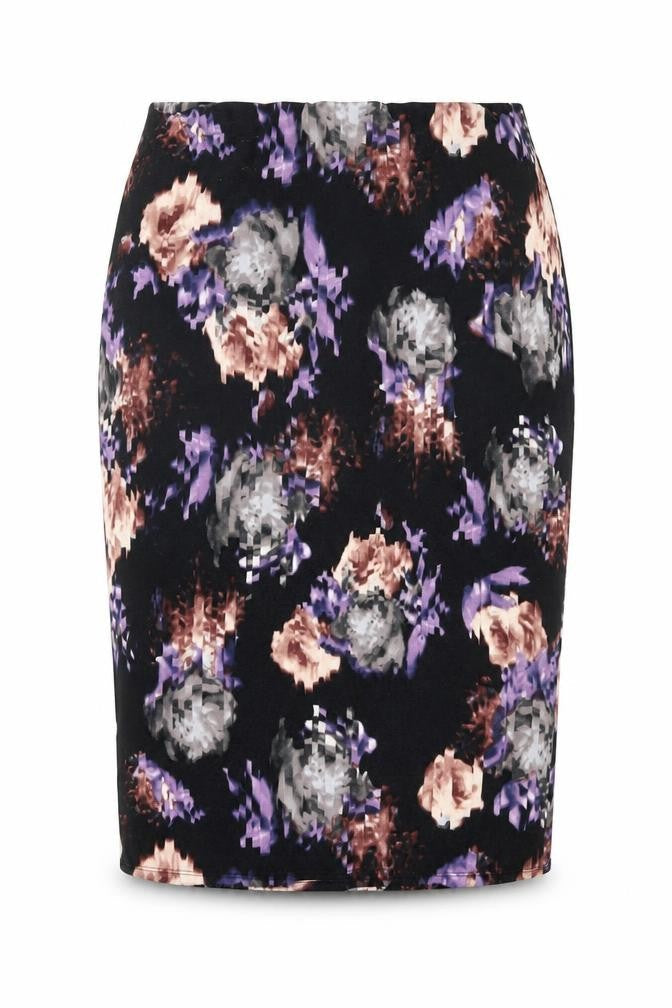 Marks and Spencer Womens Black Geometric Polyester Straight & Pencil Skirt Size 14