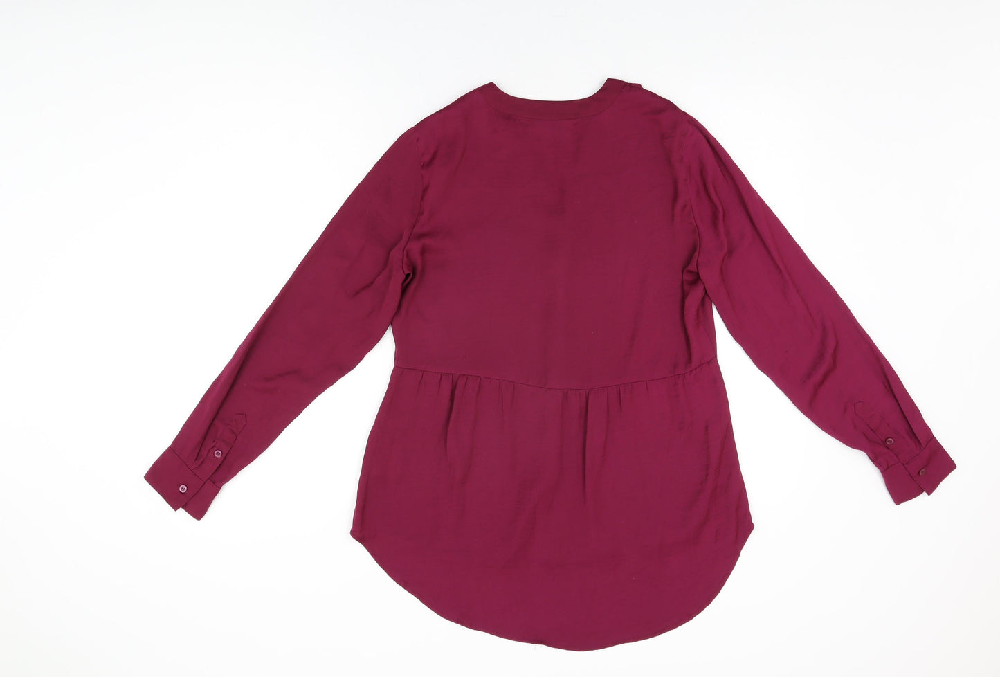 Apt. 9 Womens Purple Polyester Basic Button-Up Size M V-Neck