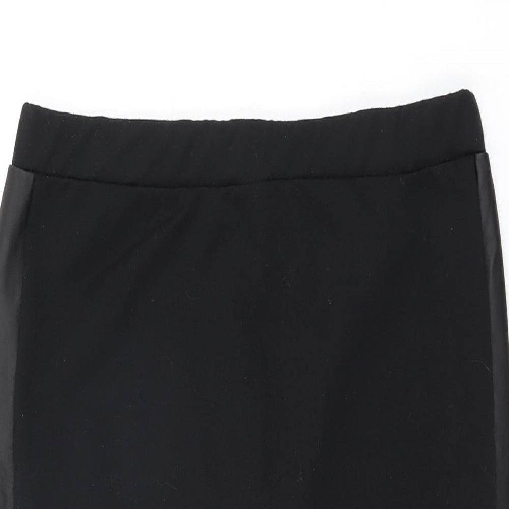 Womens Womens Black Polyester Straight & Pencil Skirt Size L