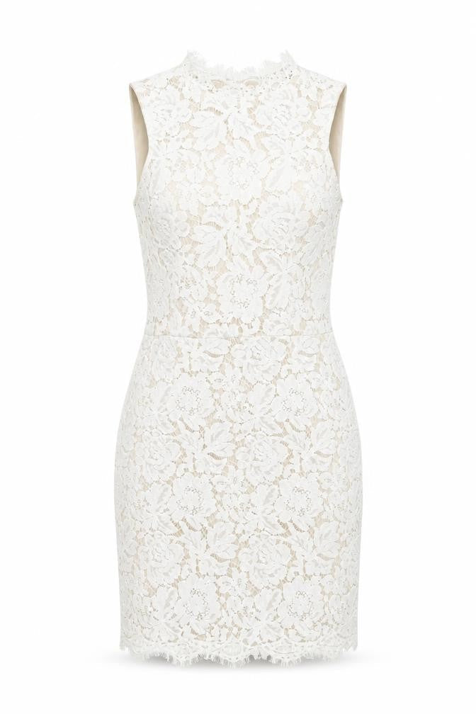 Missguided Womens White Floral Polyester Bodycon Size 10 Round Neck Zip