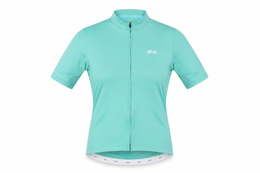 DHB Womens Green Polyester Basic T-Shirt Size 8 Round Neck Zip