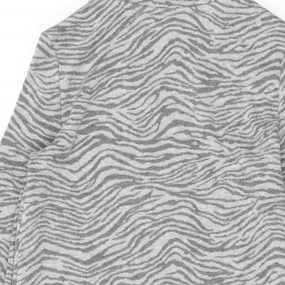 Marks and Spencer Womens Grey Animal Print Polyester Shift Size 8 Round Neck Pullover