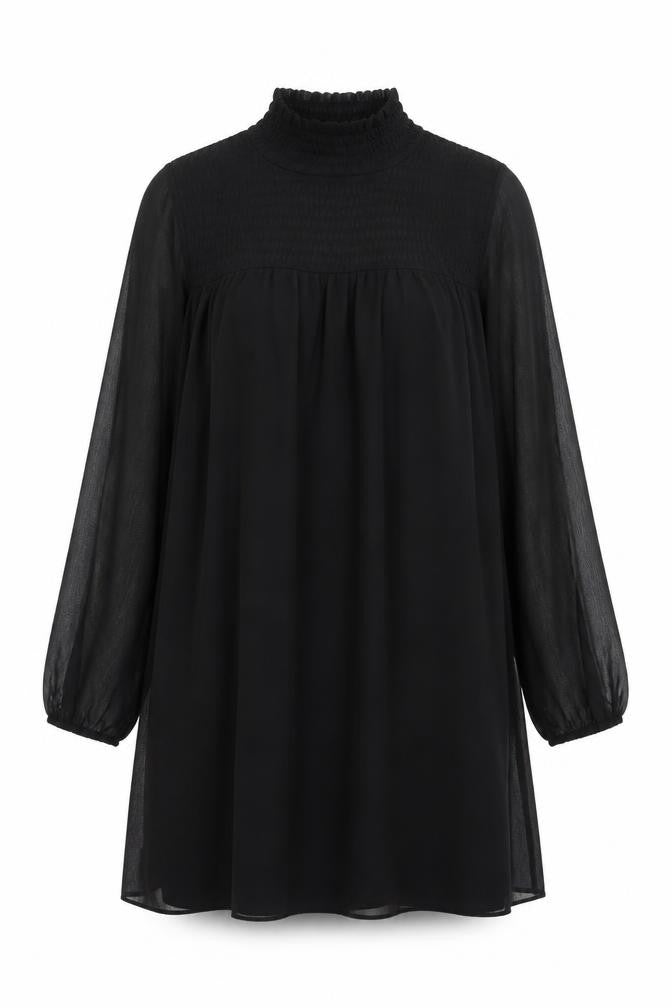 H&M Womens Black Polyester Shift Size 8 Round Neck Pullover