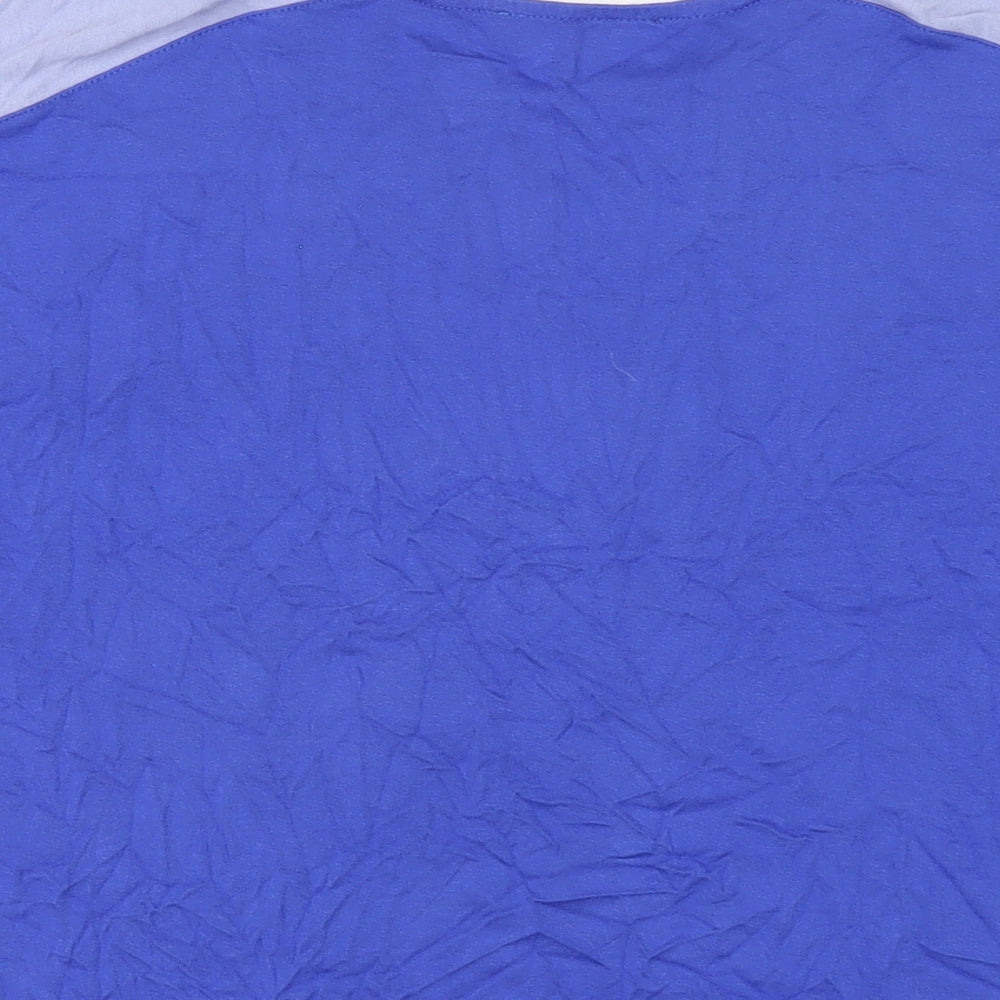 Marks and Spencer Womens Blue Polyester Basic T-Shirt Size 10 Round Neck