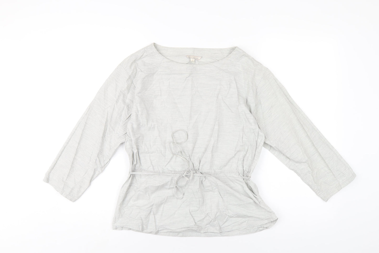 Gap Womens Grey Cotton Basic T-Shirt Size S Boat Neck