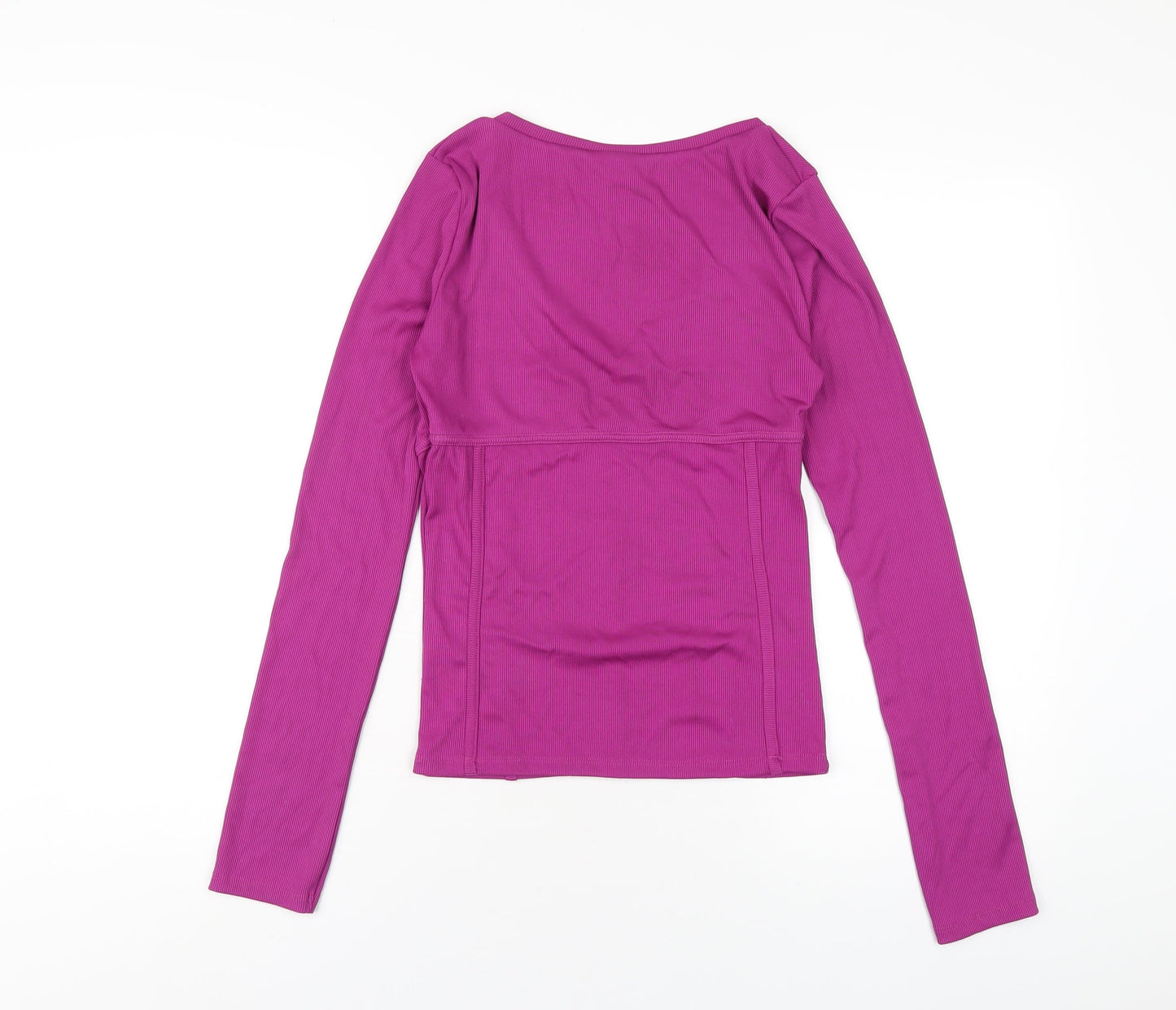 Topshop Womens Purple Polyester Basic T-Shirt Size S V-Neck