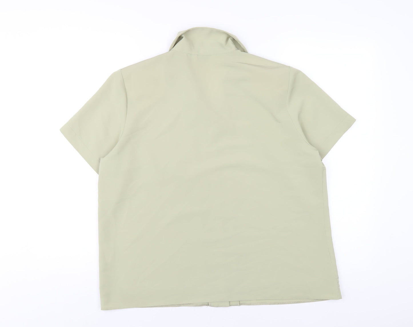 Berkertex Womens Green Polyester Basic Button-Up Size 16 Collared