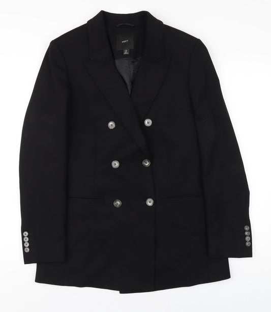 NEXT Womens Black Polyester Jacket Blazer Size 12