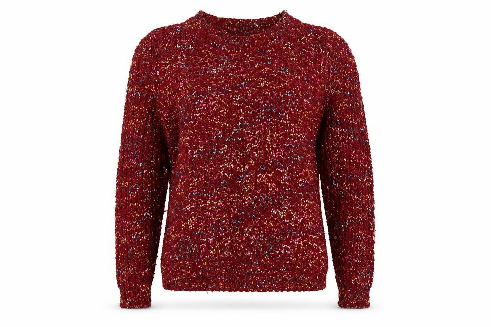 Apricot Womens Red Round Neck Acrylic Pullover Jumper Size M