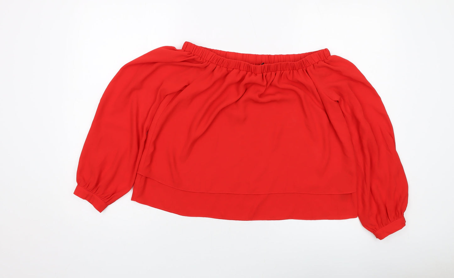 ASOS Womens Red Polyester Basic Blouse Size 10 Square Neck