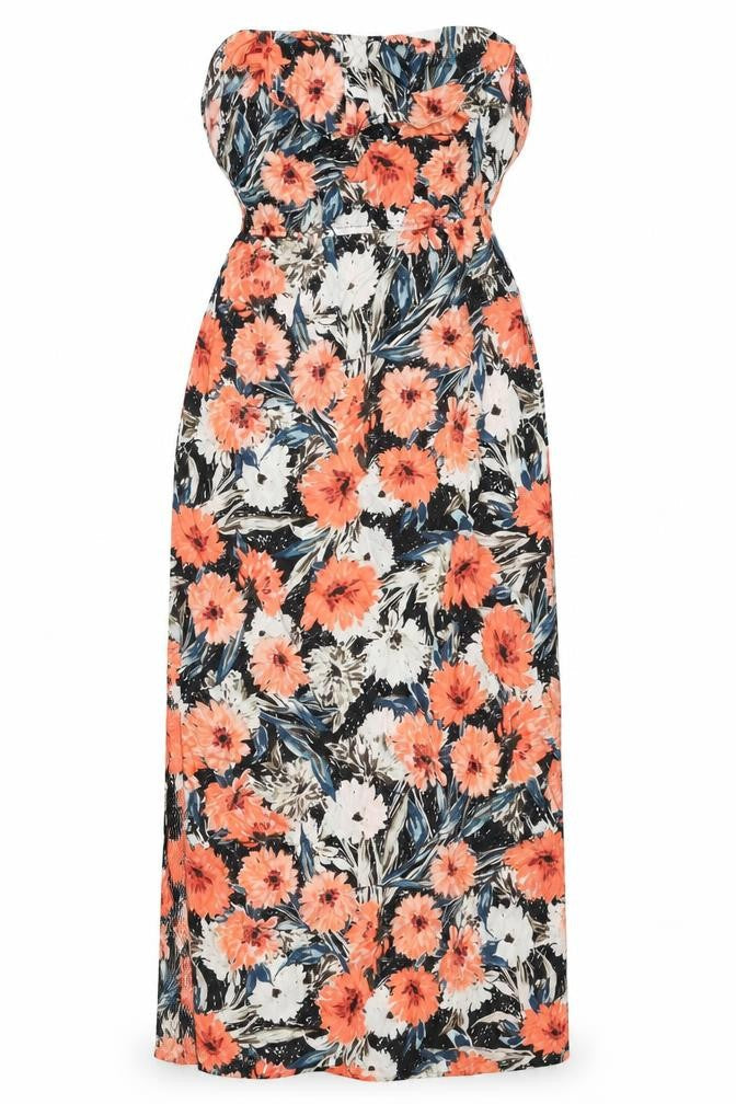 Miss Selfridge Womens Multicoloured Floral Viscose Maxi Size 10 Square Neck Pullover