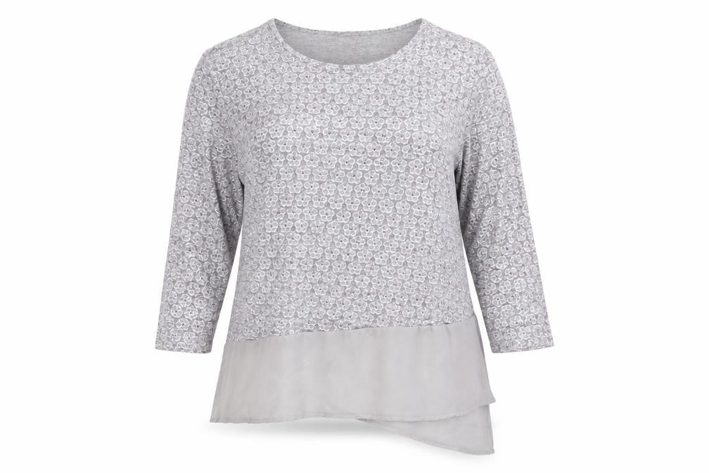 Womens UK Size L Anna Rose Grey Polyester Blouse