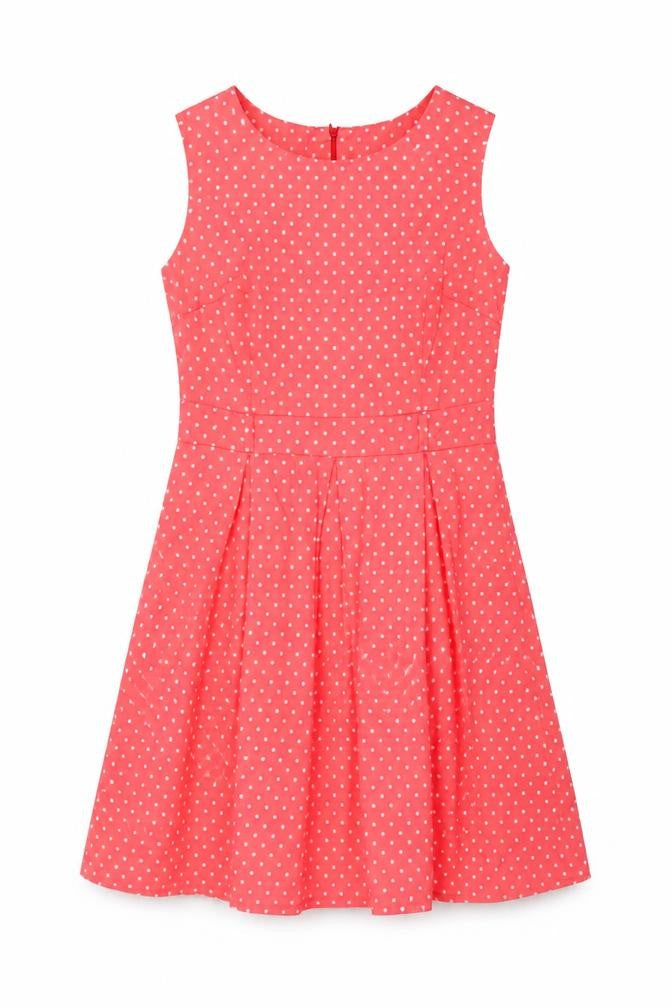 Apricot Womens Pink Polka Dot Polyester A-Line Size 10 Round Neck Zip
