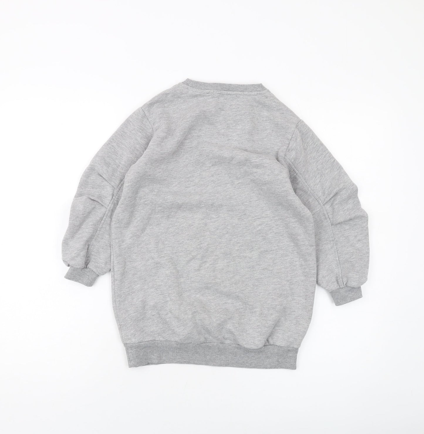 Zara Girls Grey Polyester Pullover Sweatshirt Size 8 Years Pullover