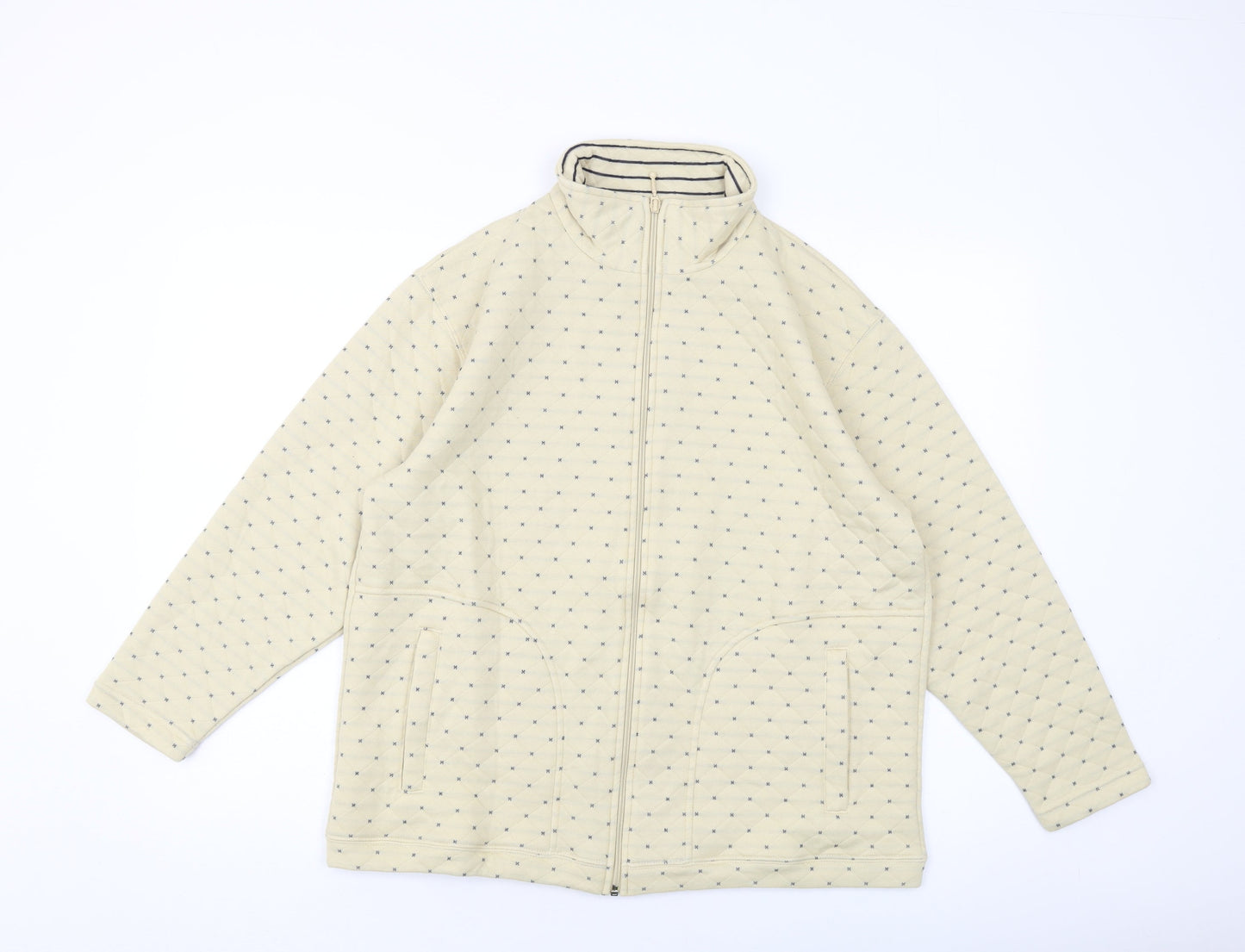 Fabrizio Womens Beige Polyester Full Zip Sweatshirt Size S Zip