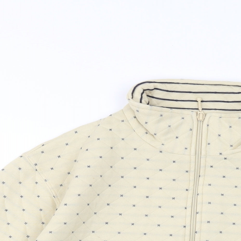 Fabrizio Womens Beige Polyester Full Zip Sweatshirt Size S Zip