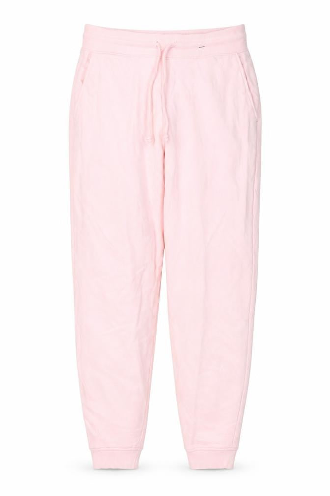 Marks & Spencer Womens Pink Cotton Sweatpants Trousers Size 12 L27 in Regular Drawstring